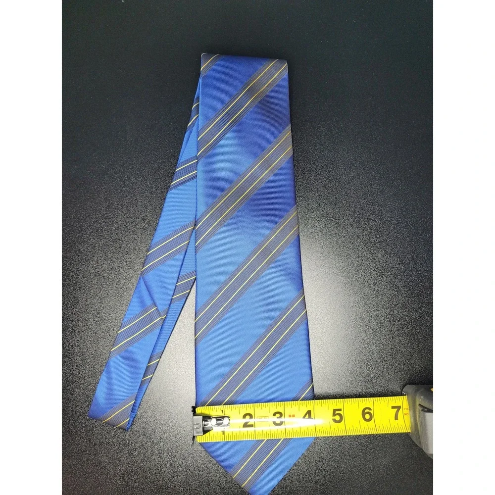 Ermenegildo Zegna Men's Necktie Blue Striped Silk 3.75